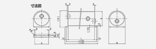 Vacuum tank VS-H dimensional drawing